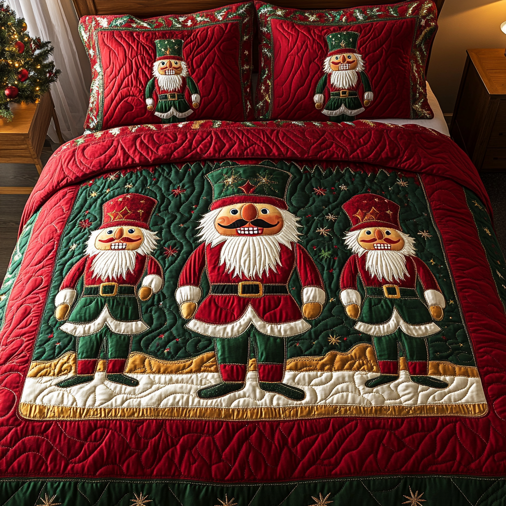 Nutcracker Magic 3-Piece Quilted Bedding Set - Single (59" x 70")
