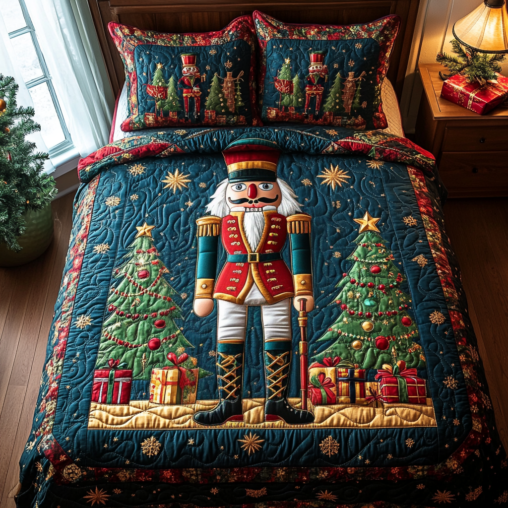 Nutcracker Wonderland Quilted Bedding Set - Single (59" x 70")