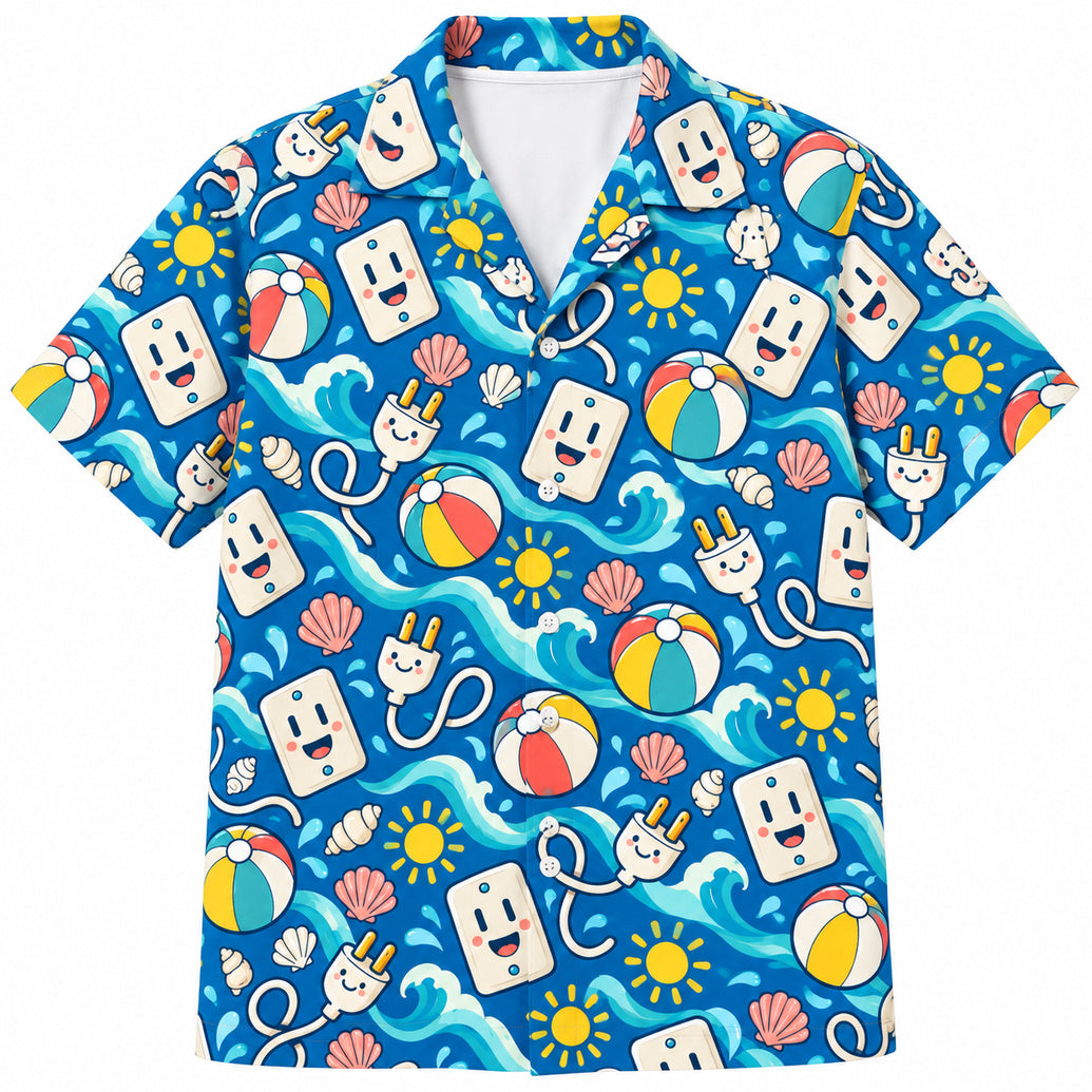 Plugged-In Beach Break Hawaiian Shirt