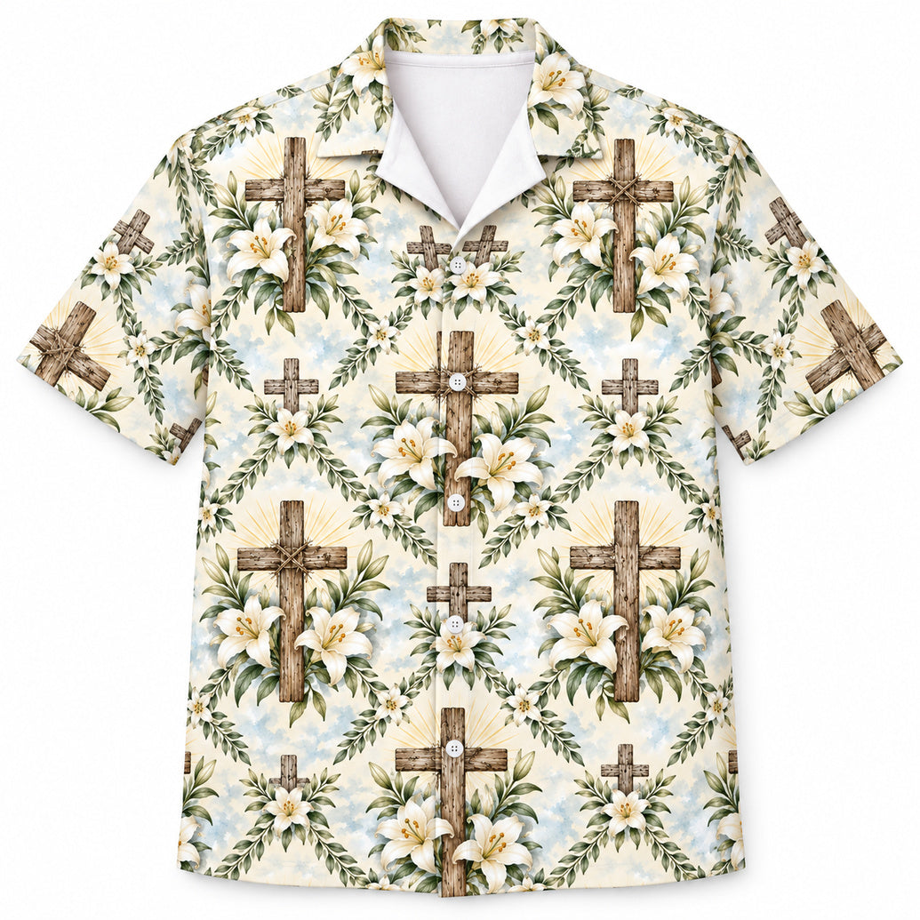 Easter Lily Crosslight Hawaiian Shirt