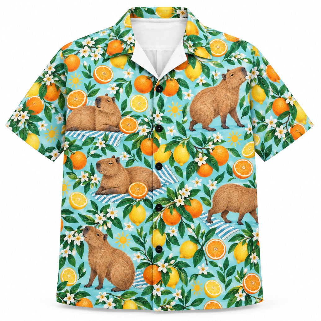 Hawaiihemd „Citrus Grove Capybaras“