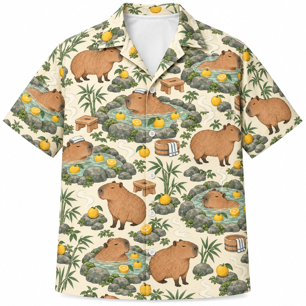 Yuzu Soak Capybara Retreat Hawaïshirt