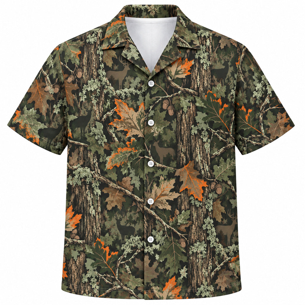 Ember Woodland Deer Camo Hawaiihemd
