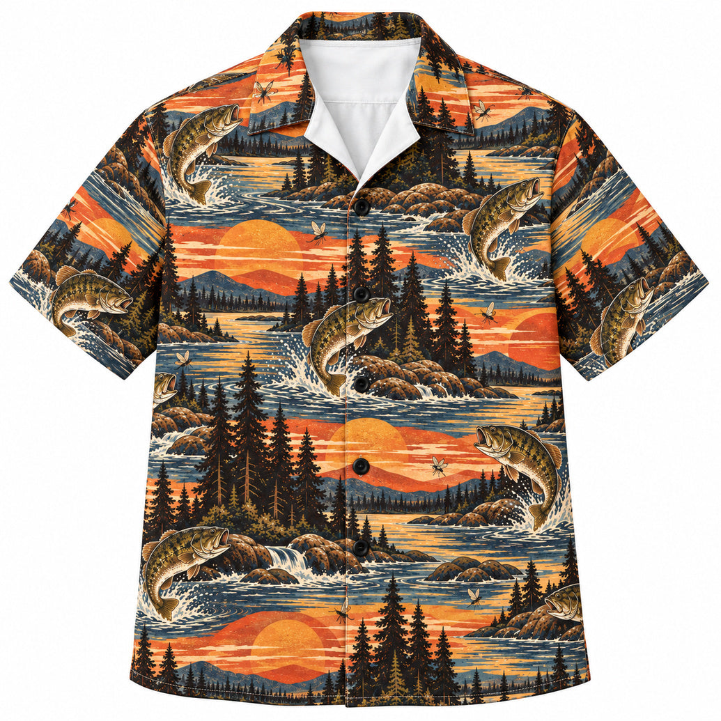 Smallmouth Sunset Run Hawaiian Shirt