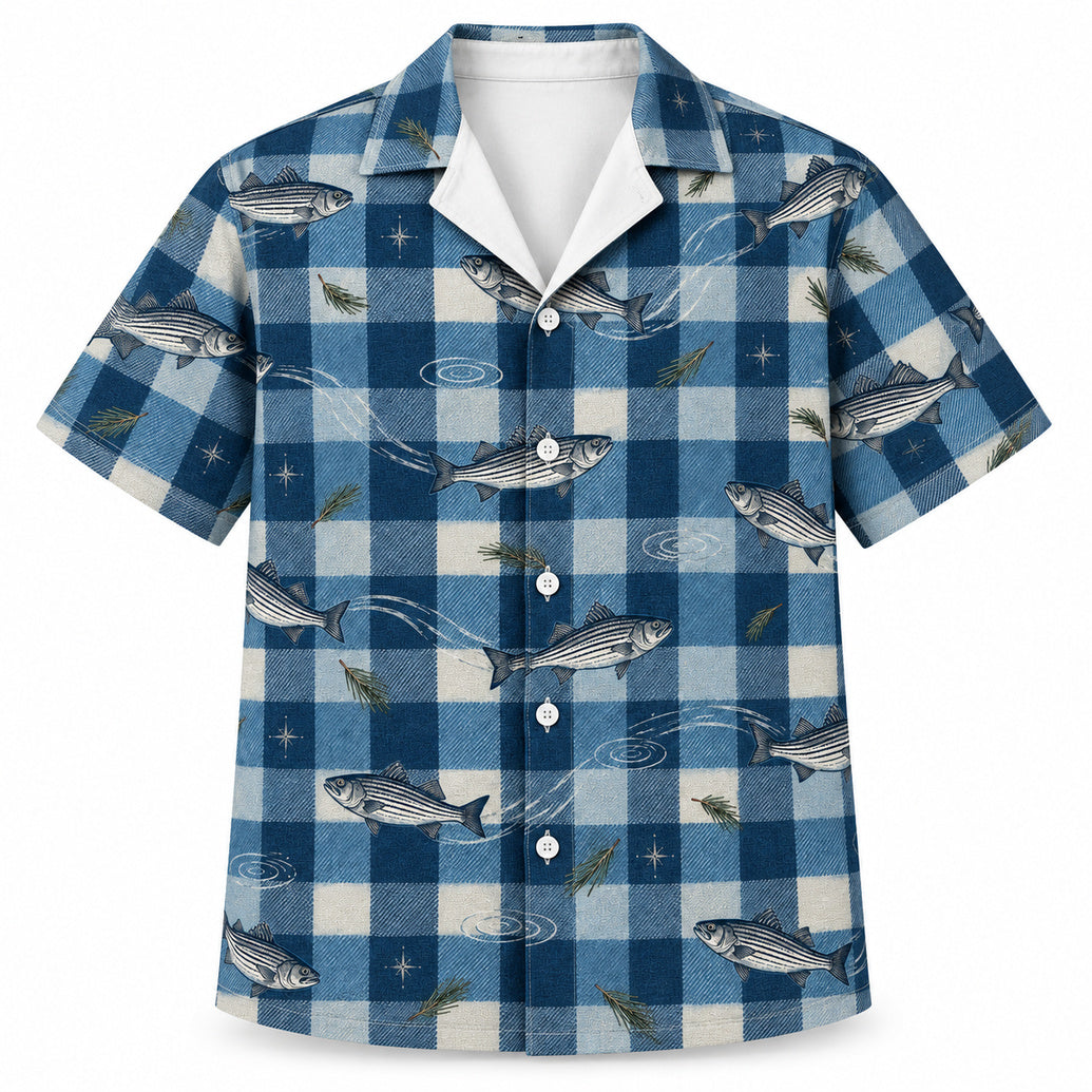 Plaid Tide Striper Trails Hawaiian Shirt