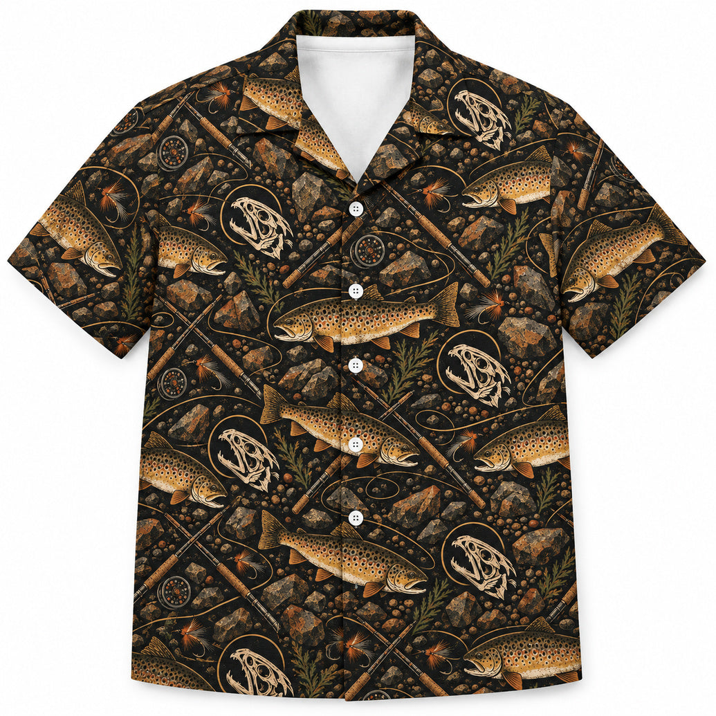 Gravel & Bone Brown Trout Hawaiian Shirt