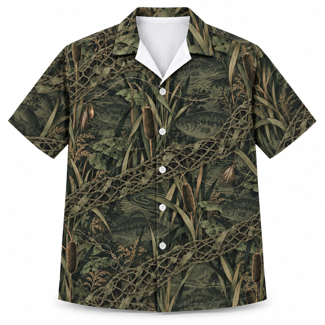 Marsh Net Shadow Bass Hawaiian Shirt