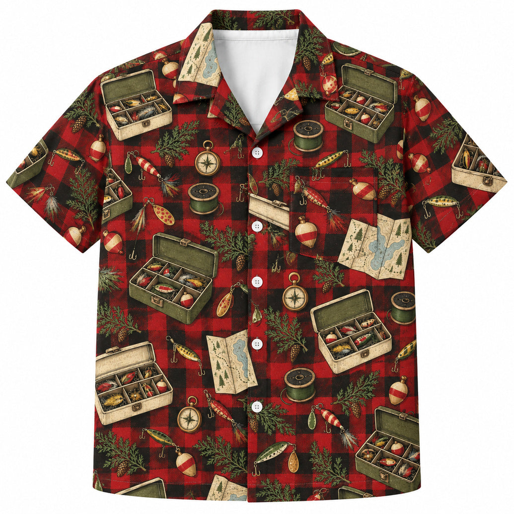 Cabin Tackle Check Hawaiian Shirt