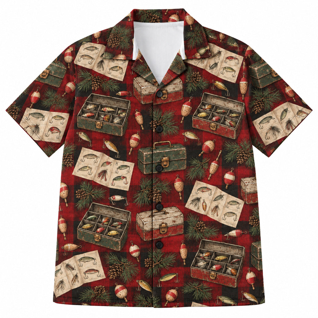 Cabin Tackle Plaid Hawaiian Shirt