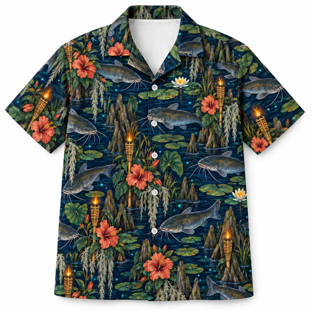 Bayou Tiki Channel Cats Hawaiian Shirt
