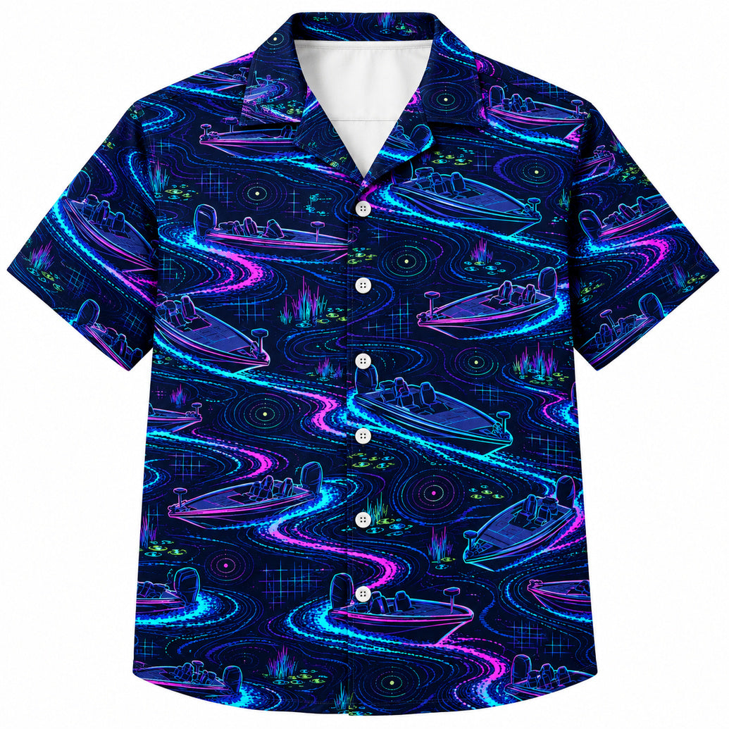 Midnight Bassboat Circuit Hawaiian Shirt