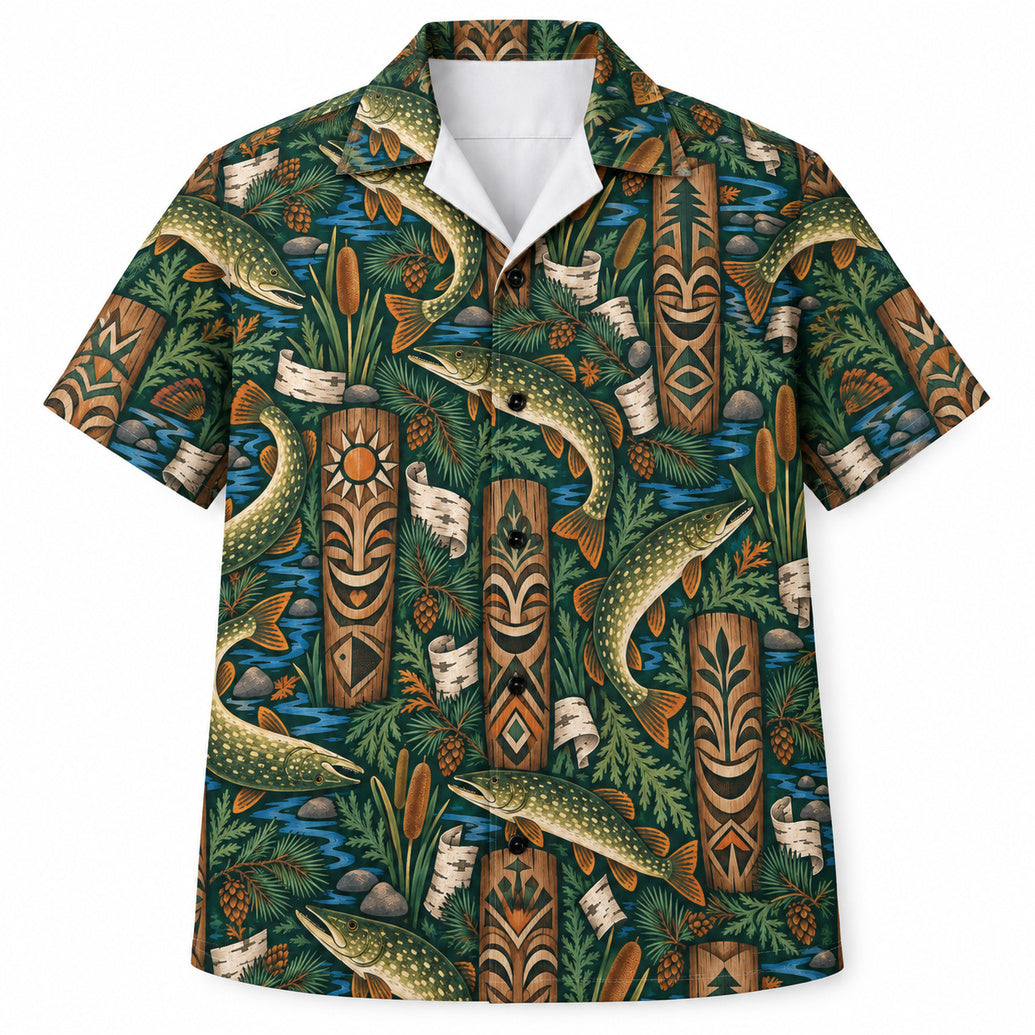 Northwoods Tiki Pike Parade Hawaiian Shirt