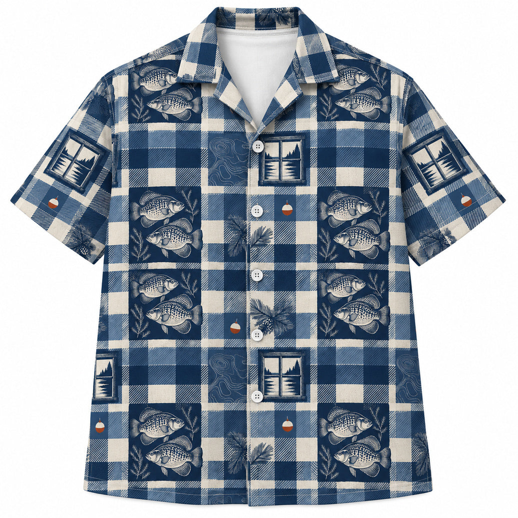 Cabin Check Crappie Hawaiian Shirt