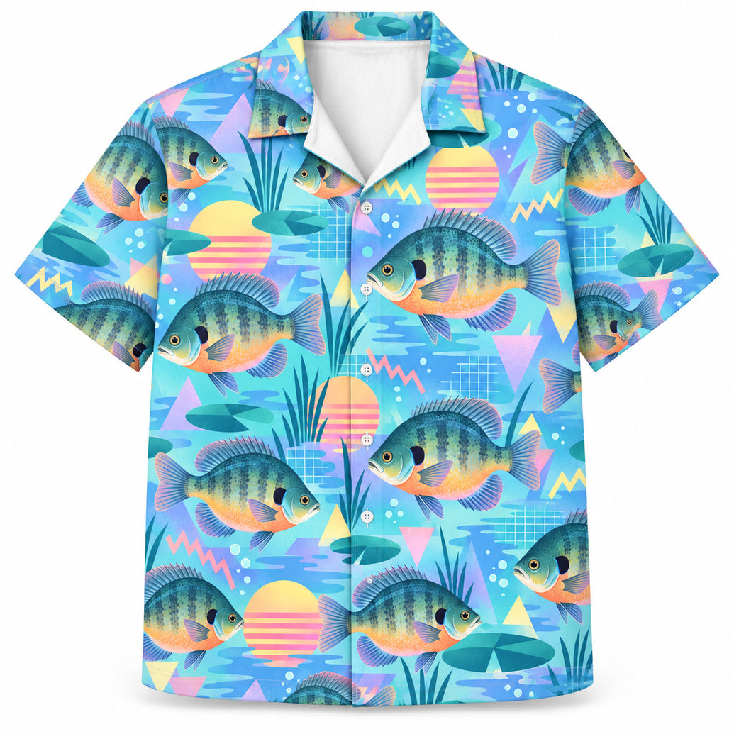 Pastel Bluegill Geometry Hawaiian Shirt