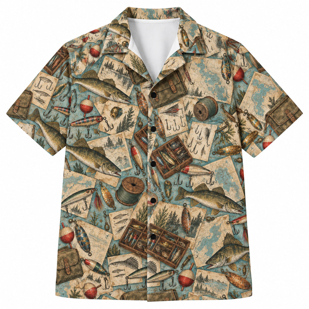 Walleye Tackle Cabinet Hawaiian Shirt