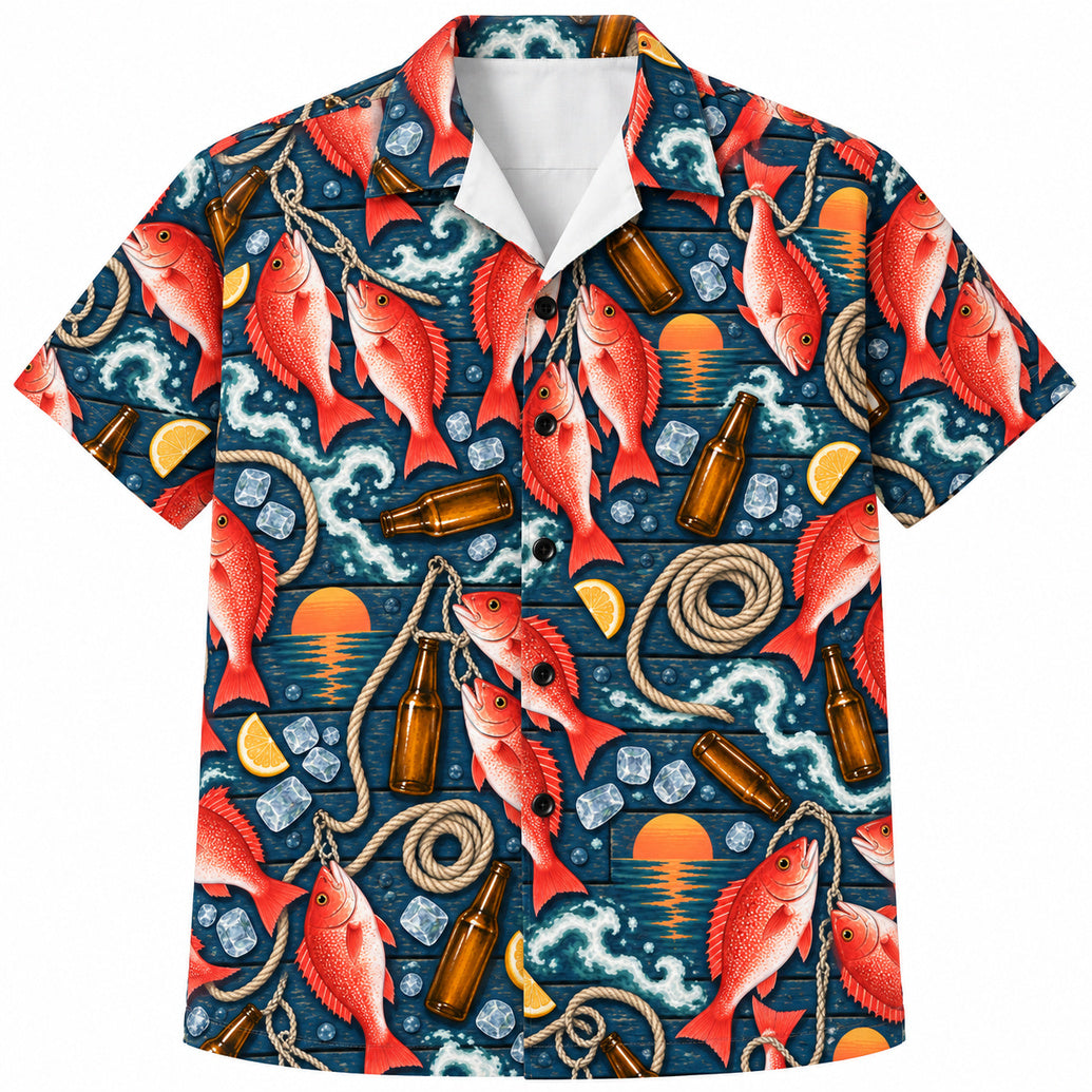 Last Cast Lagerless Hawaiian Shirt