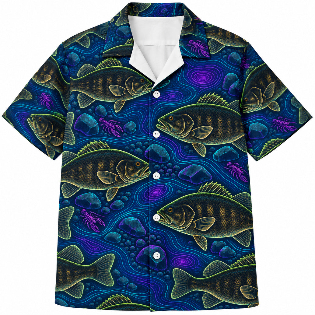 Neon Riffle Smallmouth Circuit Hawaiian Shirt