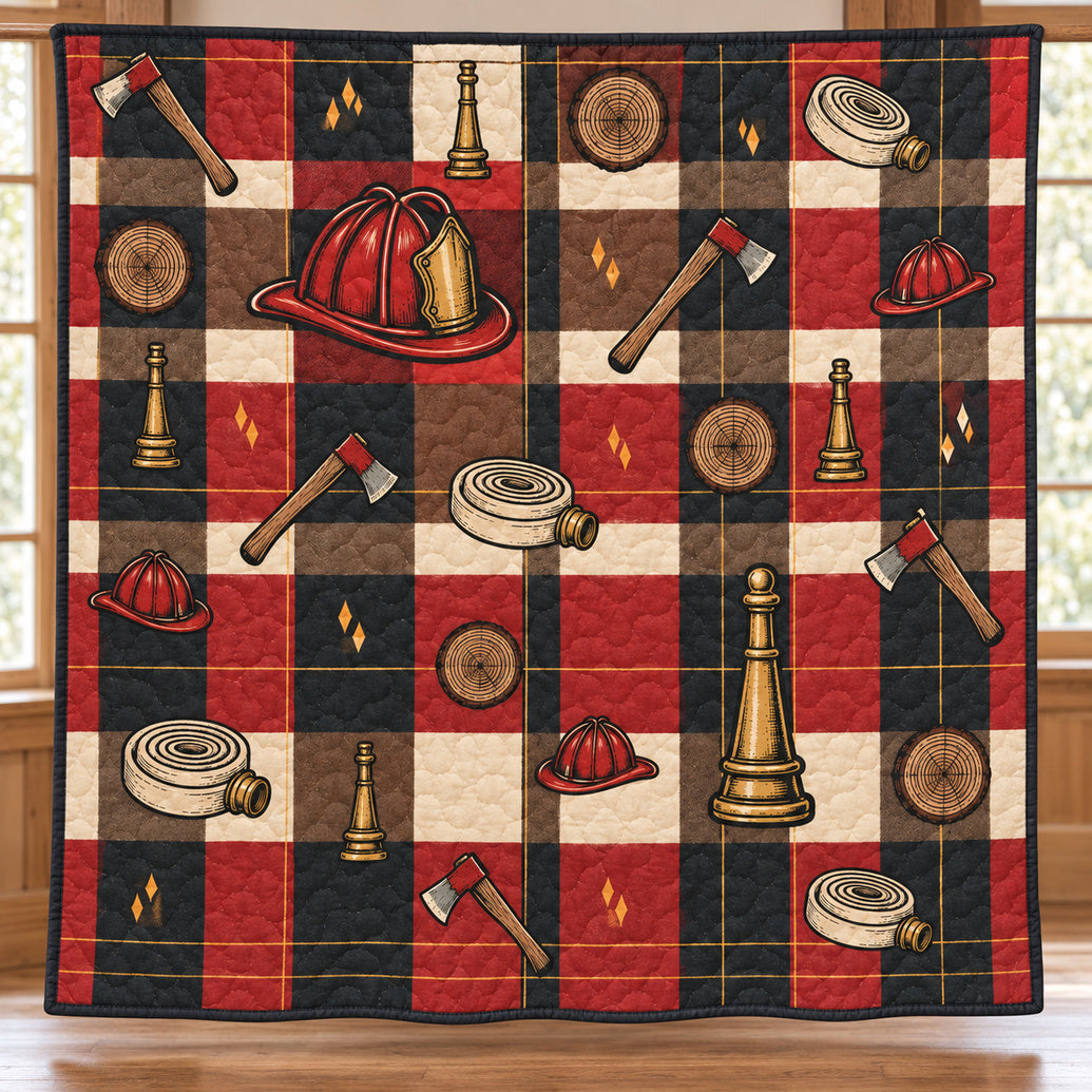 Cedar Alarm Check Quilt Blanket