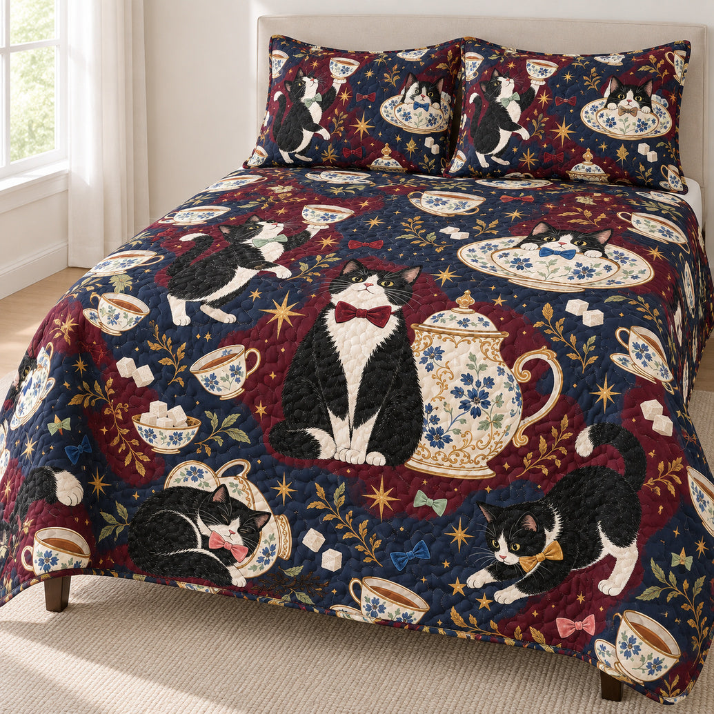 Tuxedo Tea Society Bedding Set