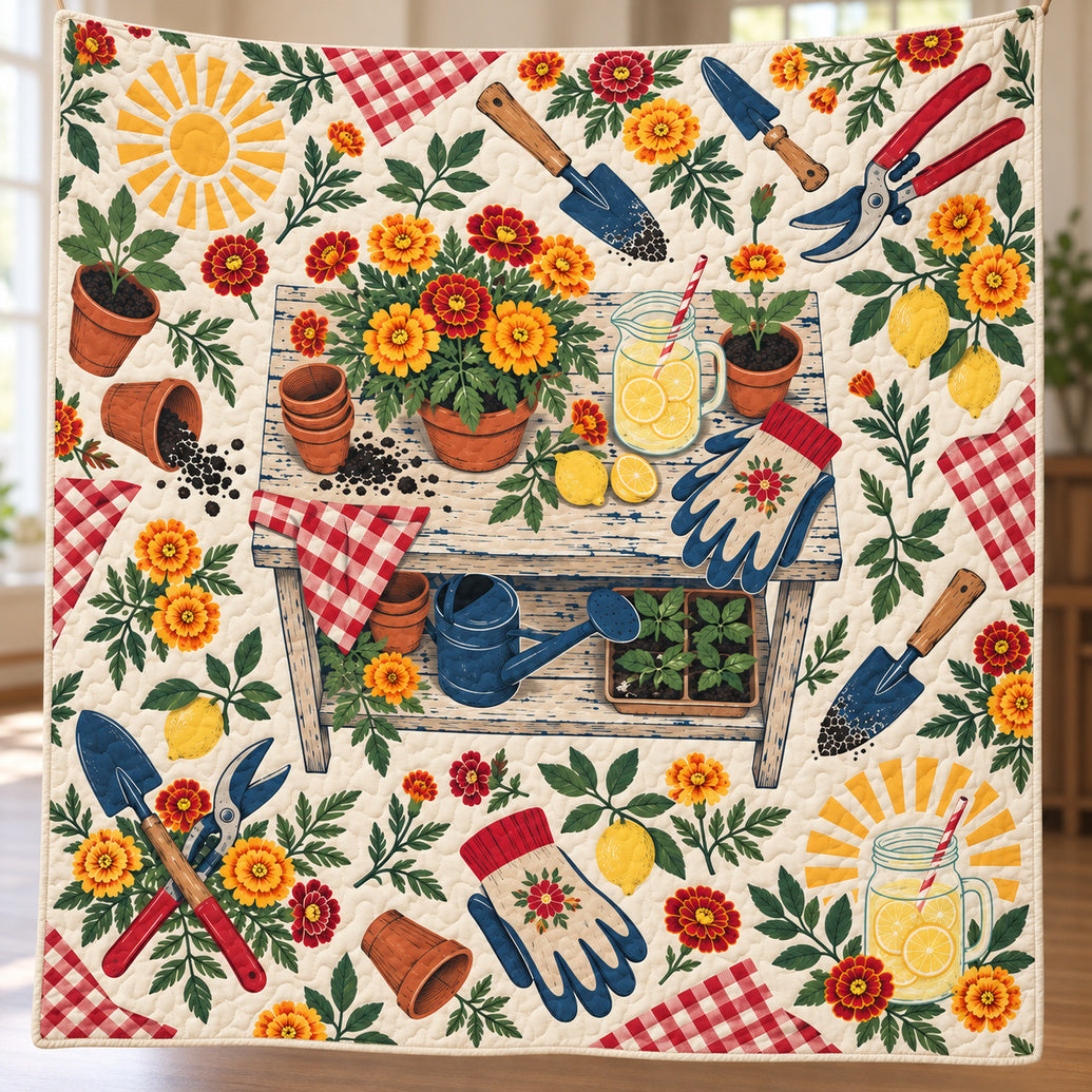 Workshop Garden Long Weekend Quilt Blanket