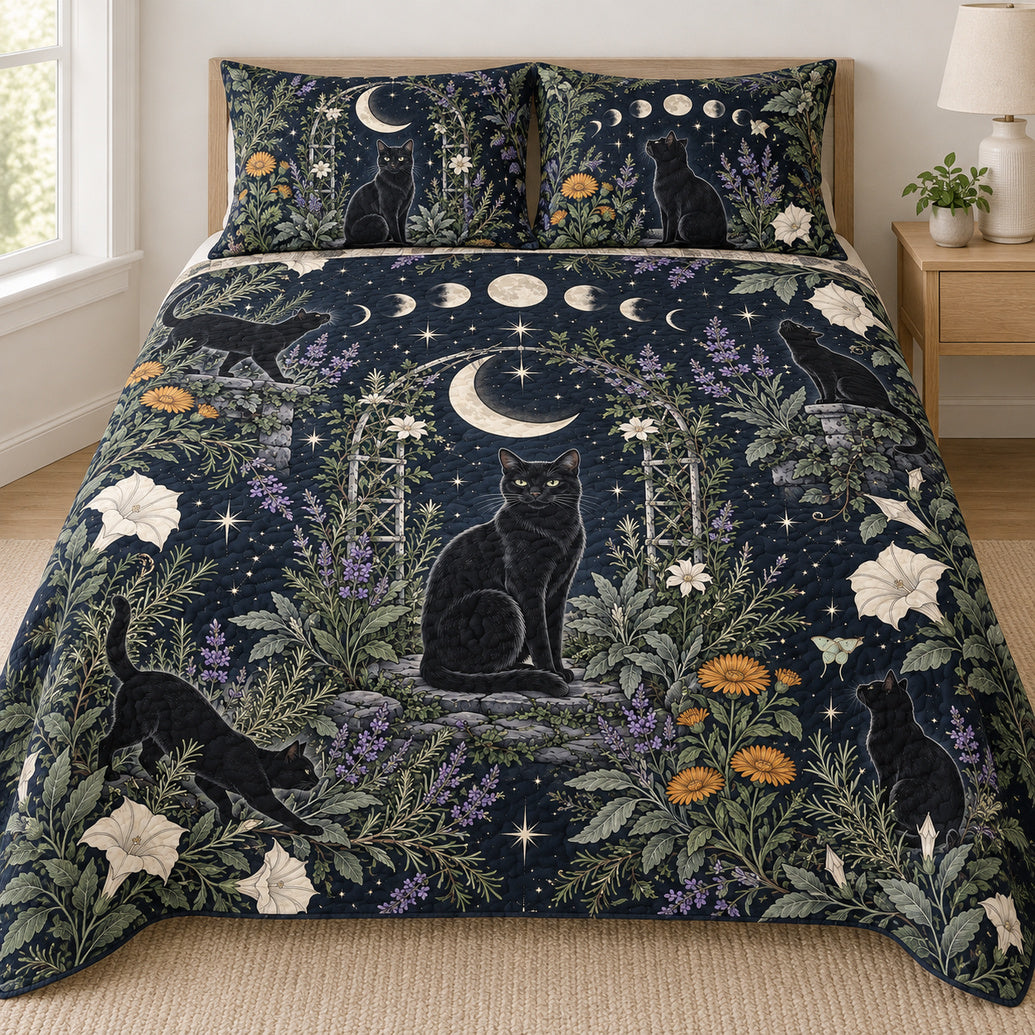 Black Cat Lunar Apothecary Bedding Set