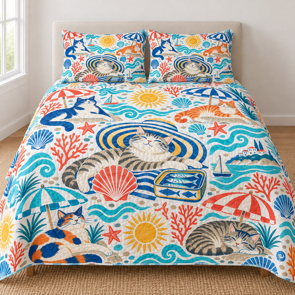 Sunlit Sardine Cats Bedding Set