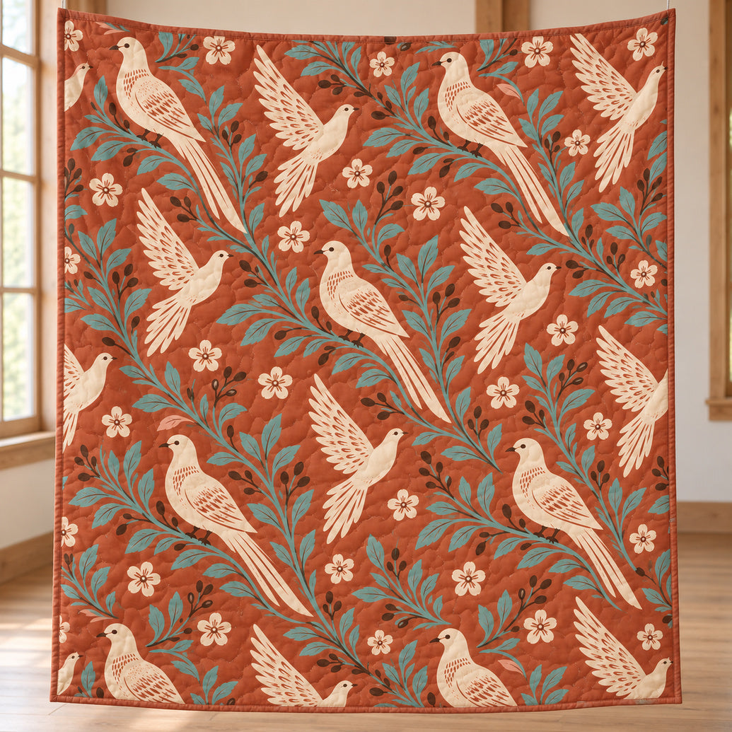 Terracotta Dove Grove Quilt Blanket