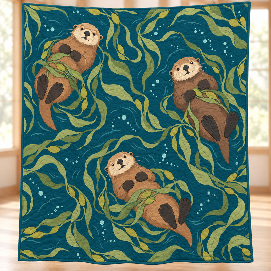 Otter Kelp Constellations Quilt Blanket