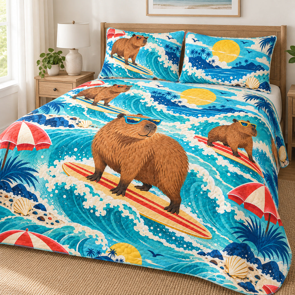 Boardwalk Capybara Breakers Bedding Set