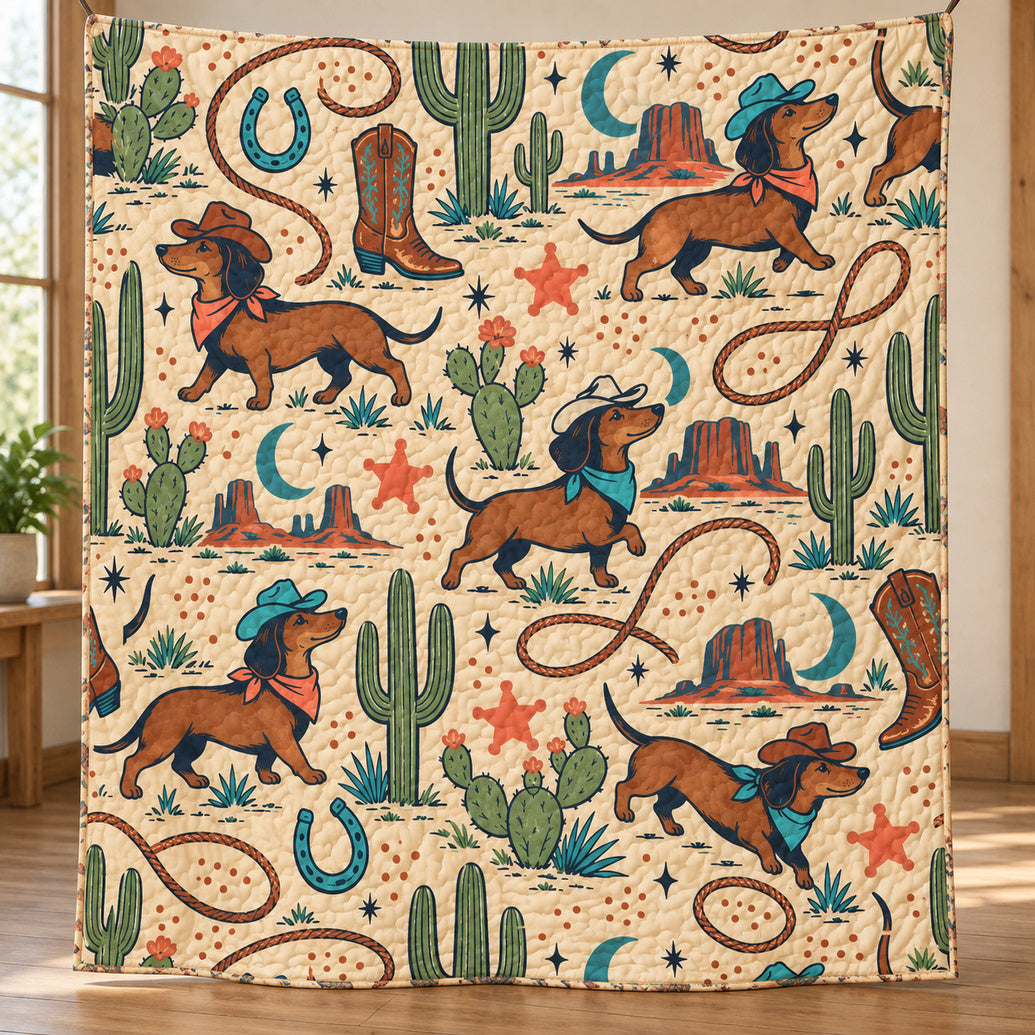 Desert Longdog Roundup Quilt Blanket