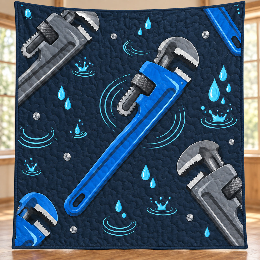 Blue Drop Wrenchworks Quilt Blanket