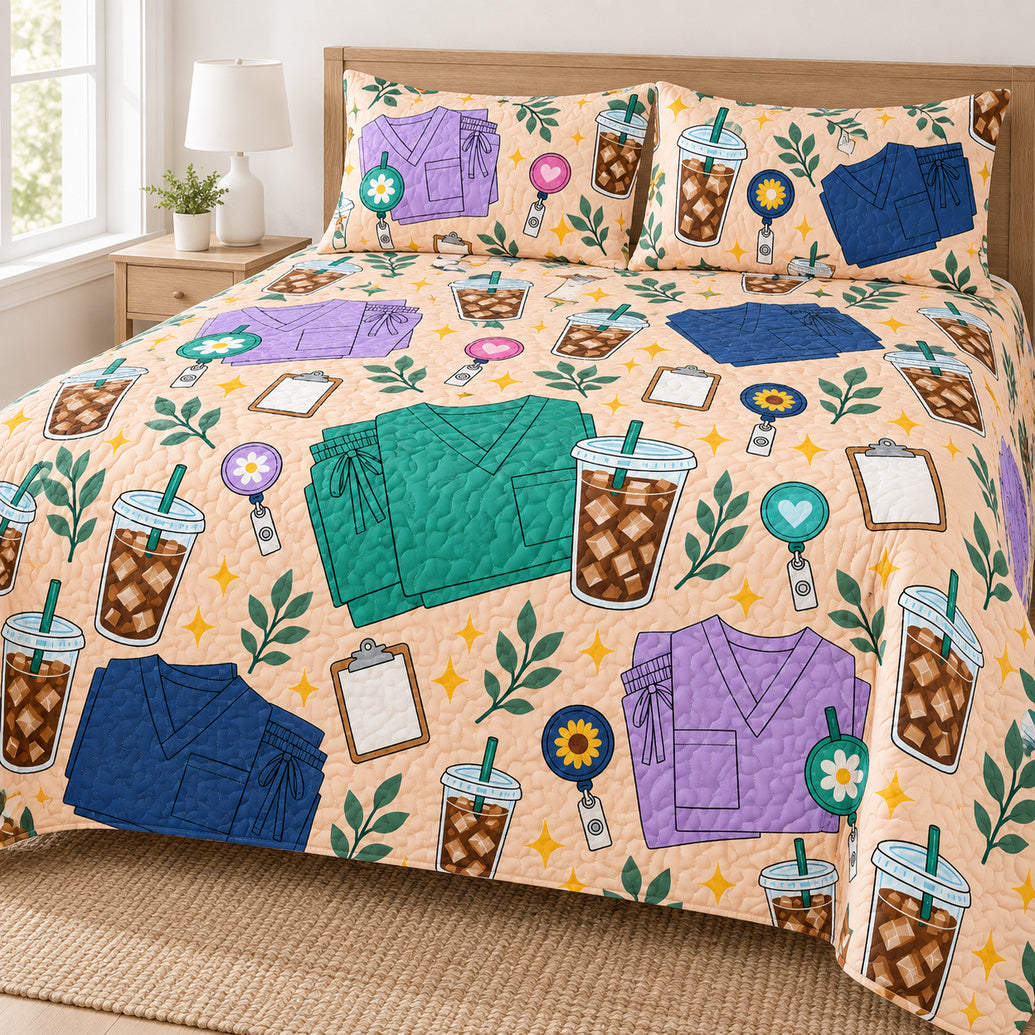 Scrubs & Cold Brew Break Bedding Set