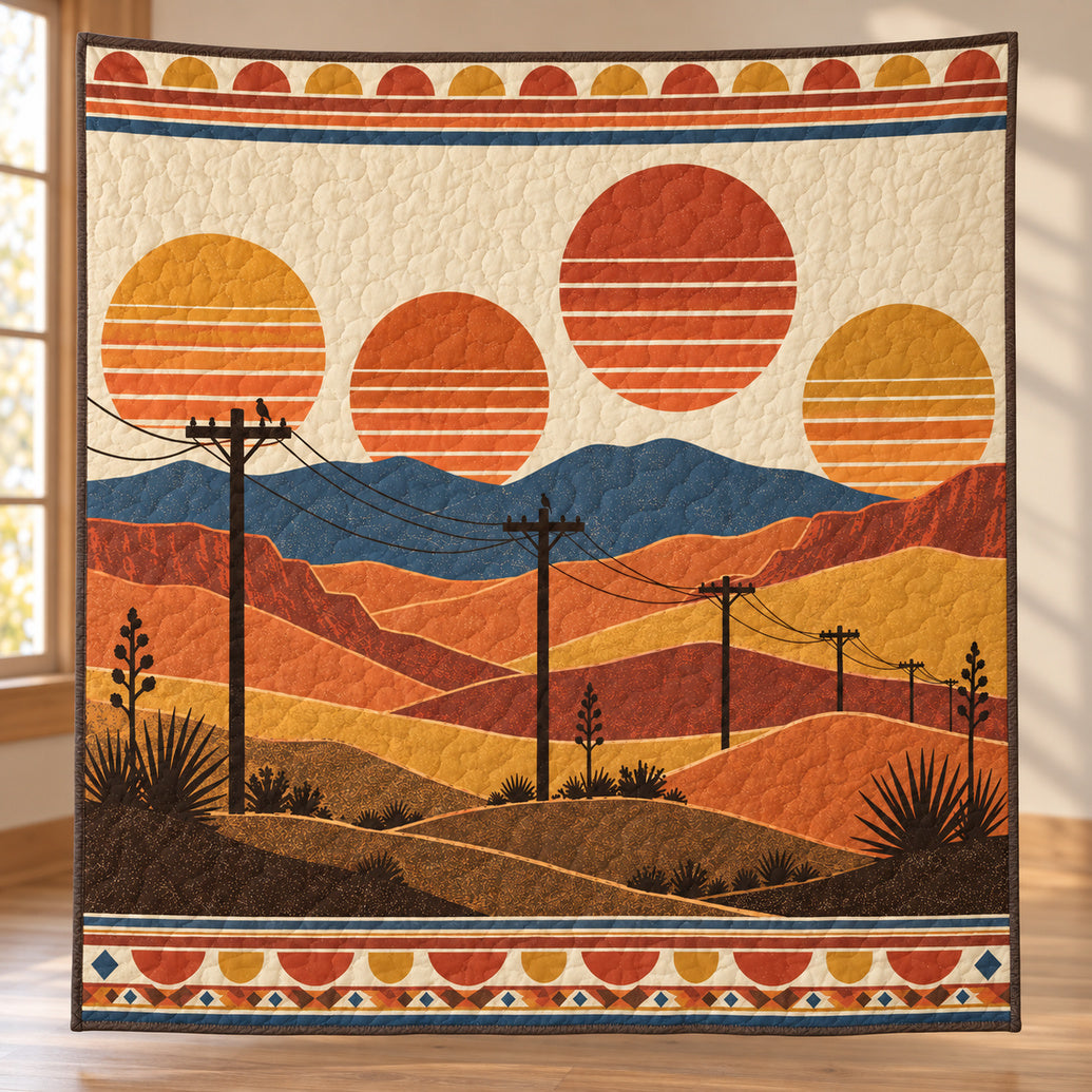 Golden Hour Line Crew Quilt Blanket
