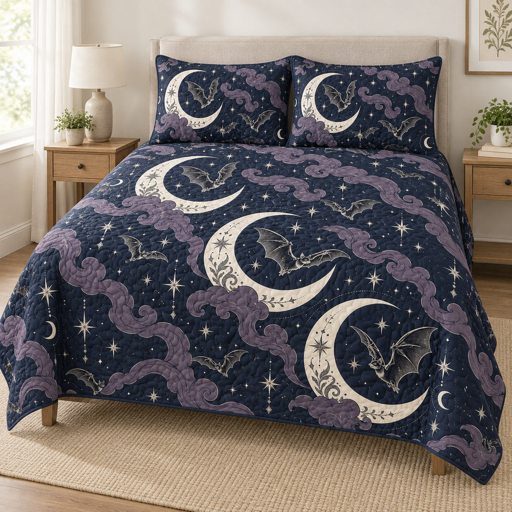 Moonlit Bat Cartouche Bedding Set