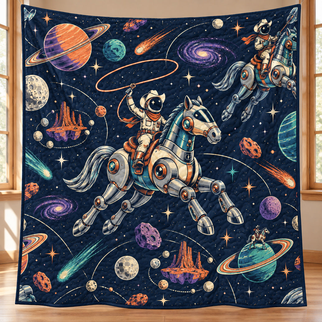 Cosmic Bronco Circuit Quilt Blanket