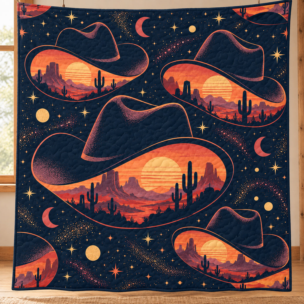 Mesa Hat Afterglow Quilt Blanket