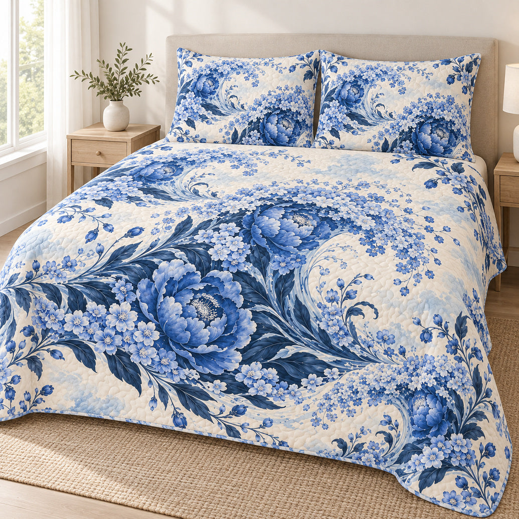 Cobalt Blossom Breakers Bedding Set