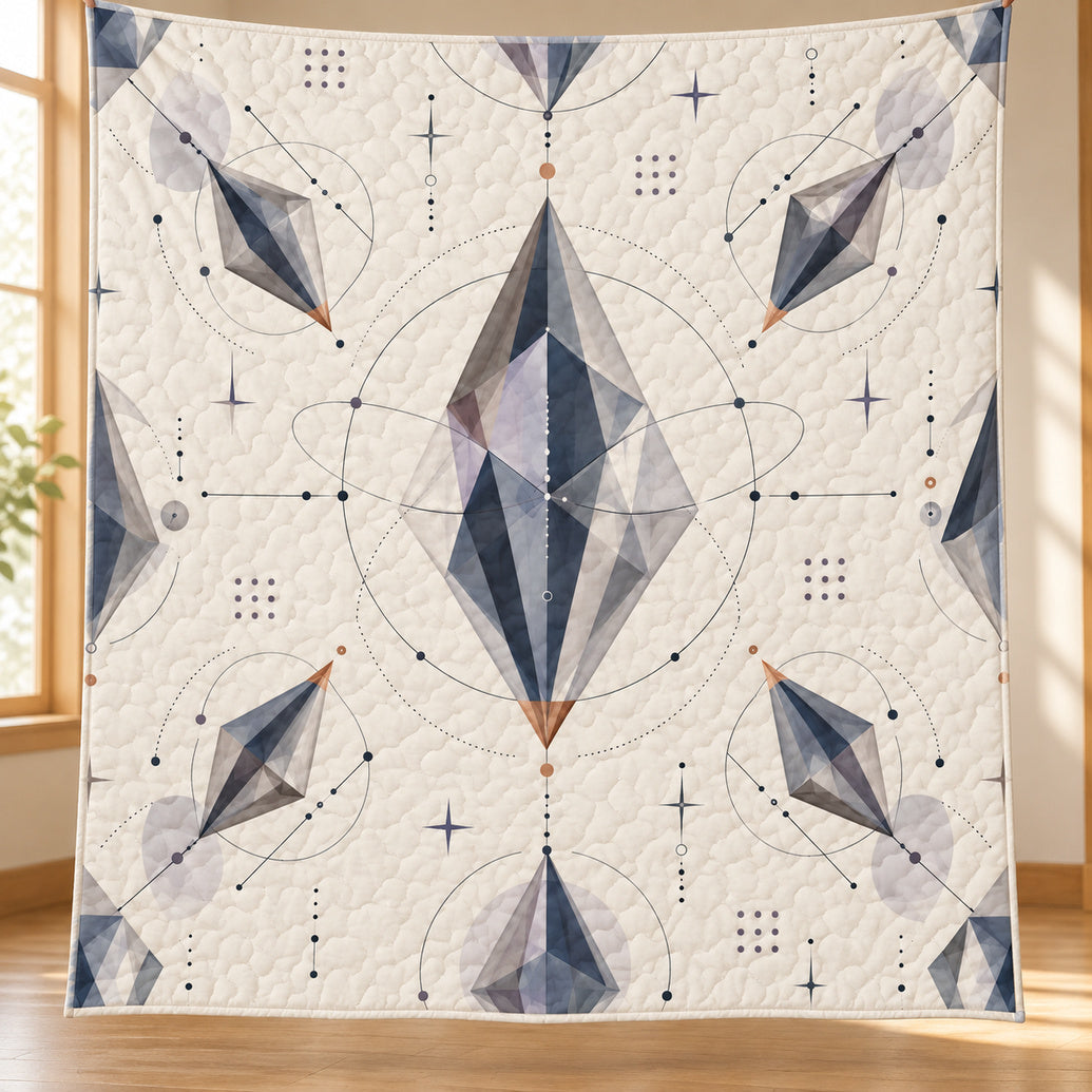 Quiet Prism Orbit Quilt Blanket