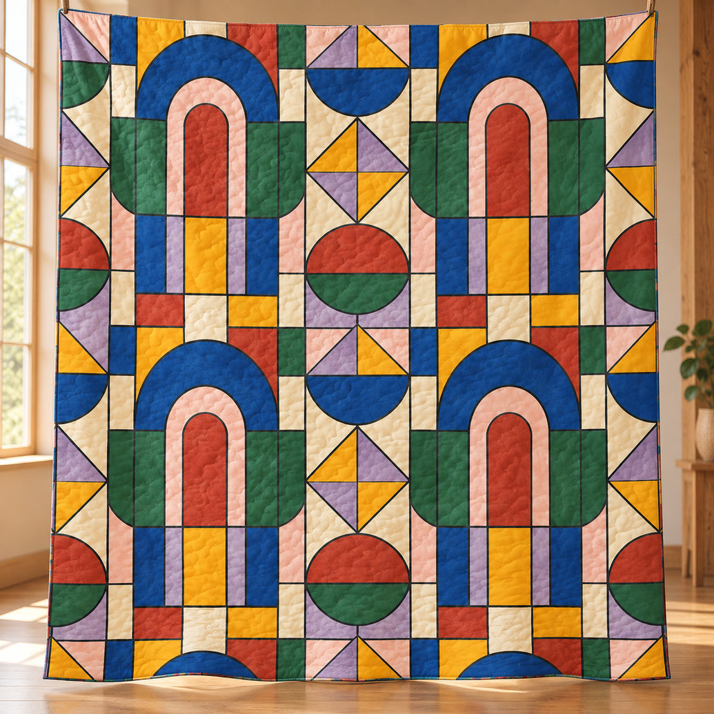 Prismatic Sanctuary Blocks Quilt Blanket