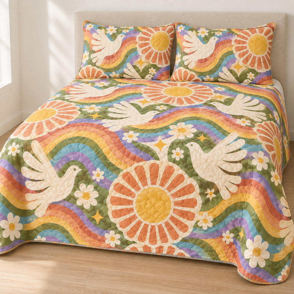 Seventies Dove Daydream Bedding Set