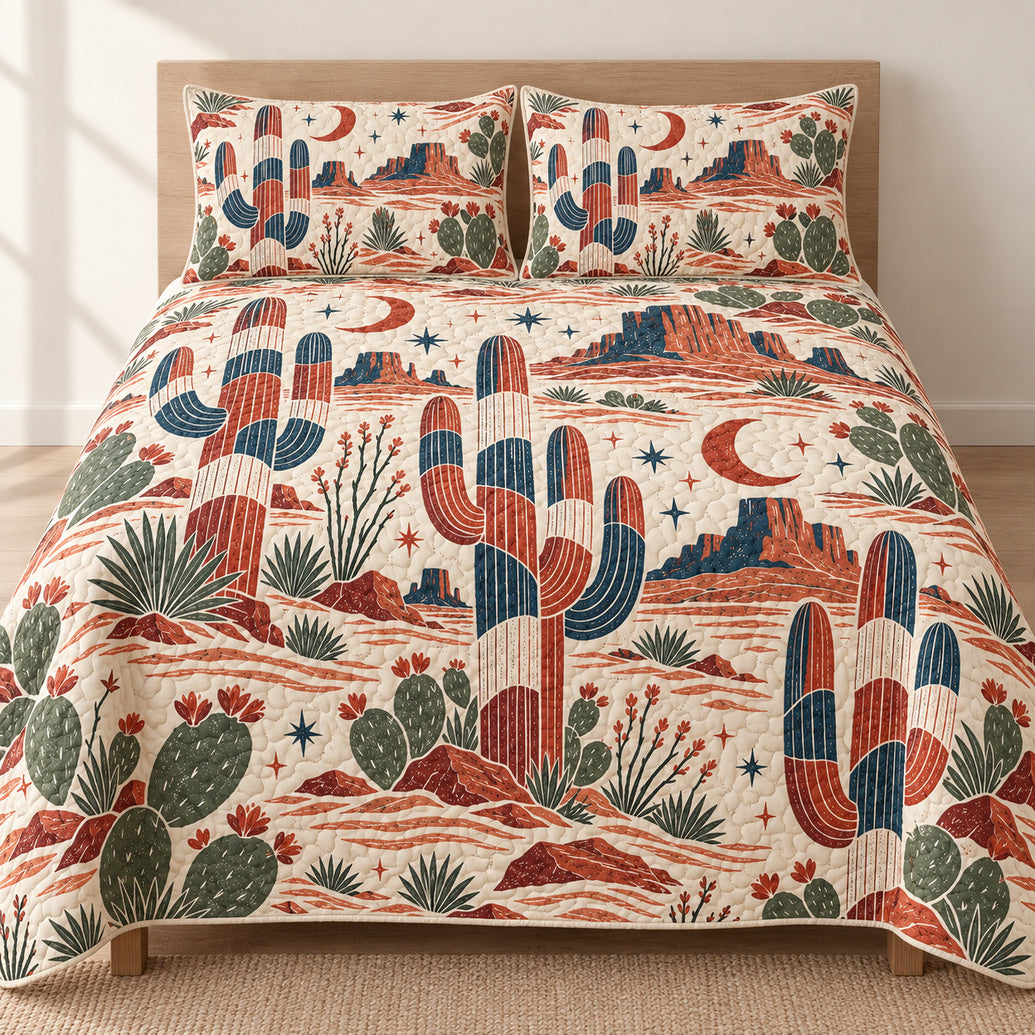 Desert Tricolor Saguaro Bedding Set