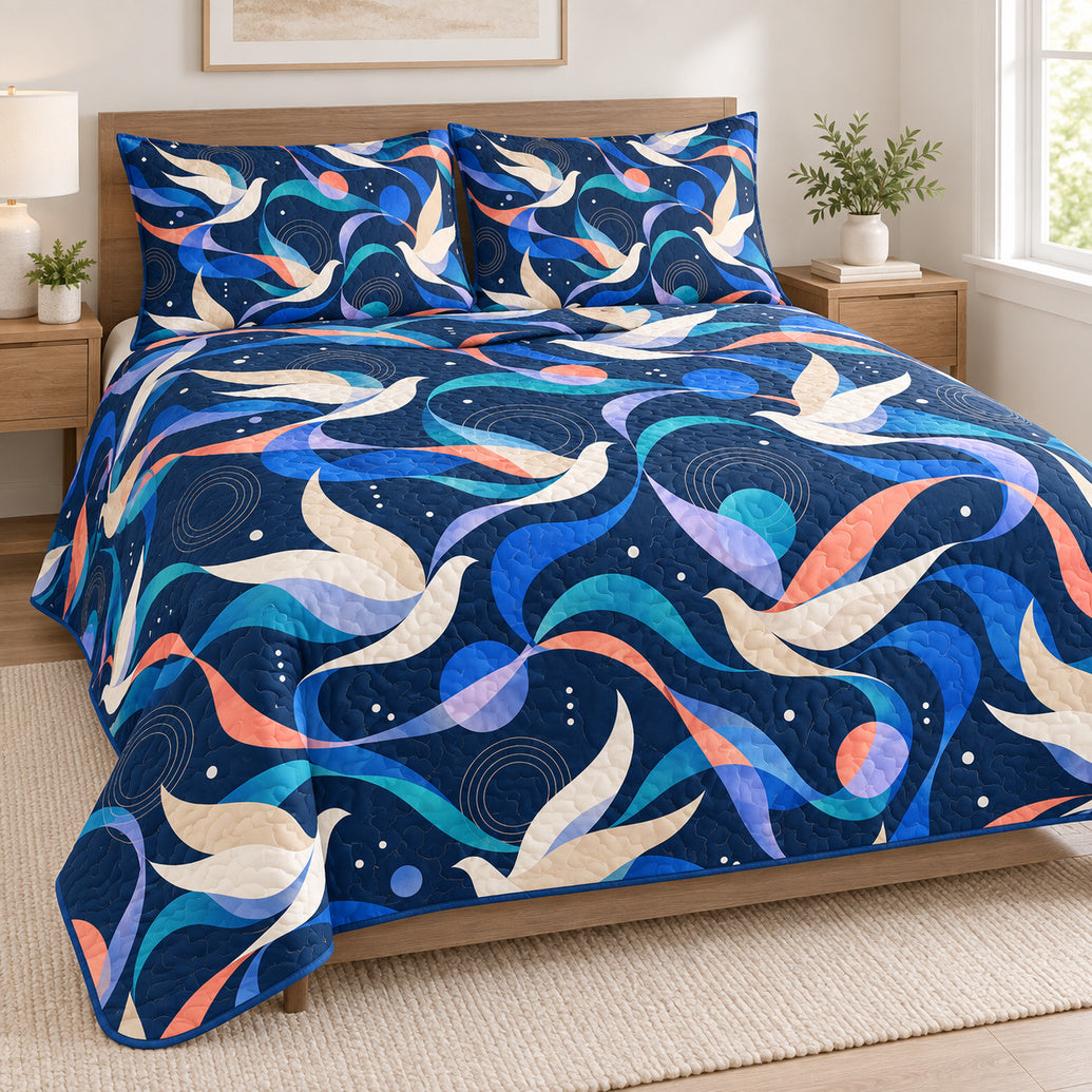 Windborne Dove Abstraction Bedding Set