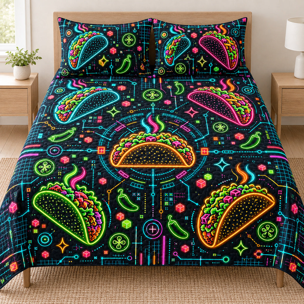 Neon Taco Circuit Bedding Set