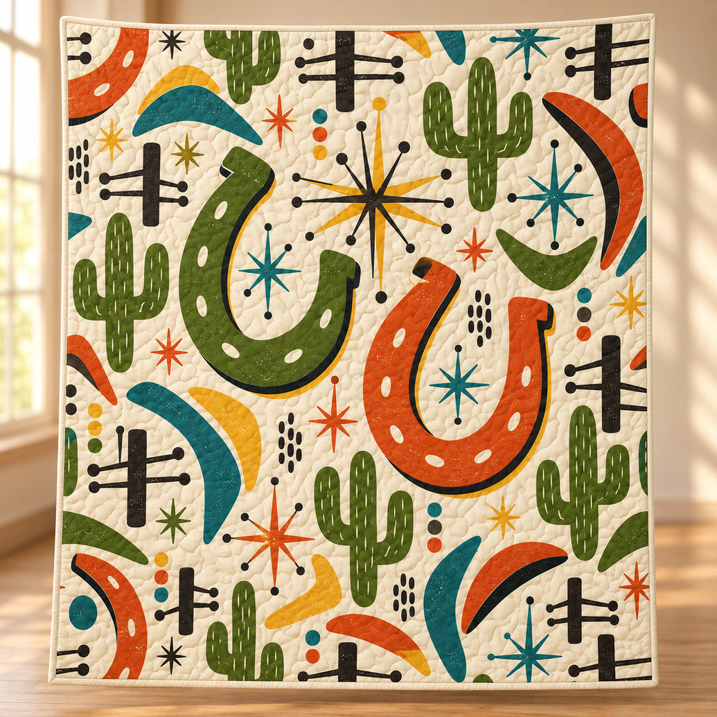 Atomic Horseshoe Parade Quilt Blanket