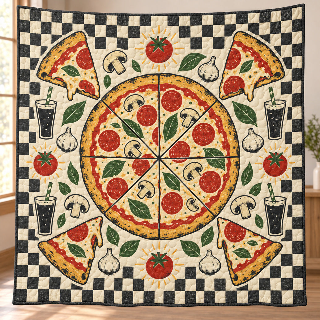 Pizzeria Time Capsule Quilt Blanket