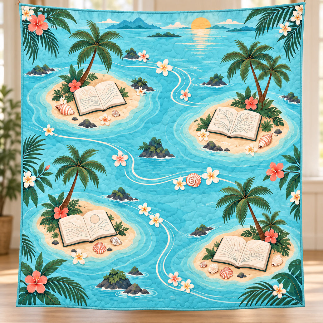 Quiet Isle Open Book Quilt Blanket