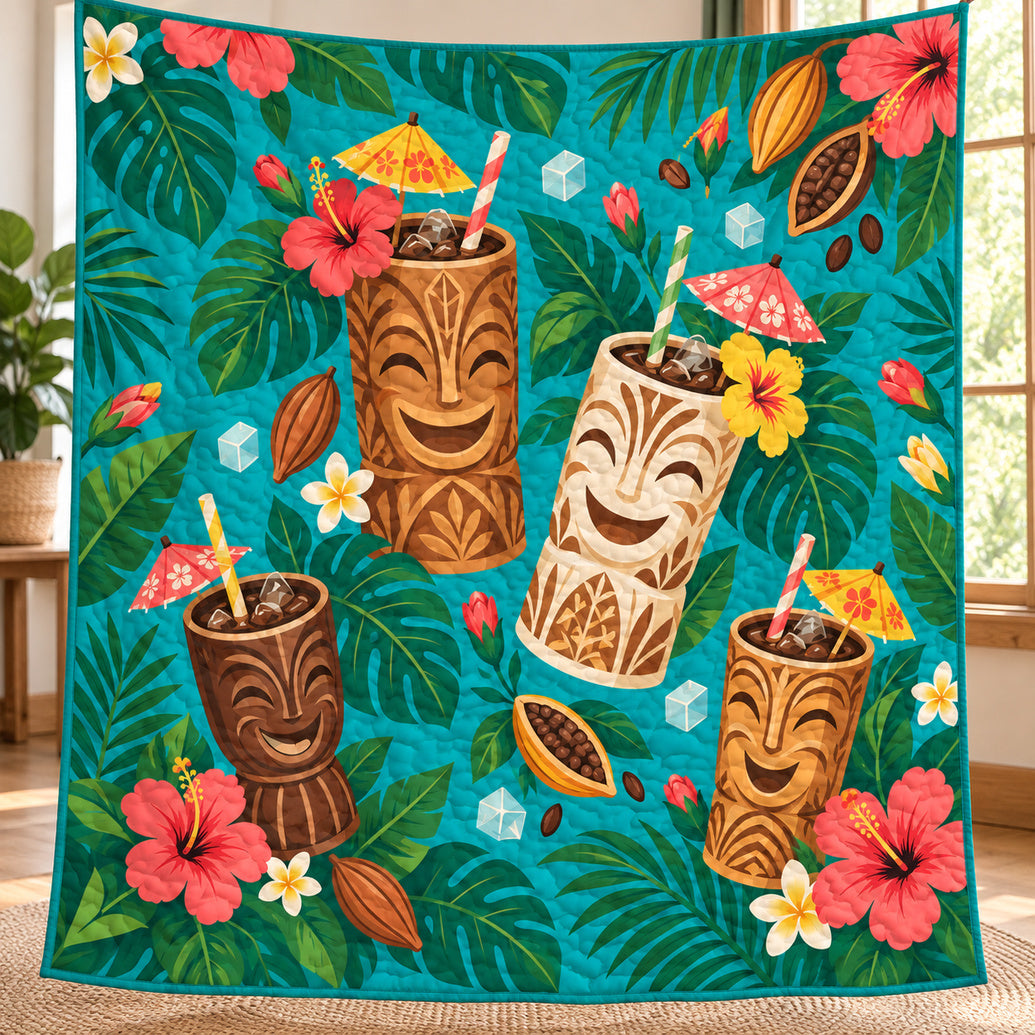 Tiki Cold Cup Carnival Quilt Blanket