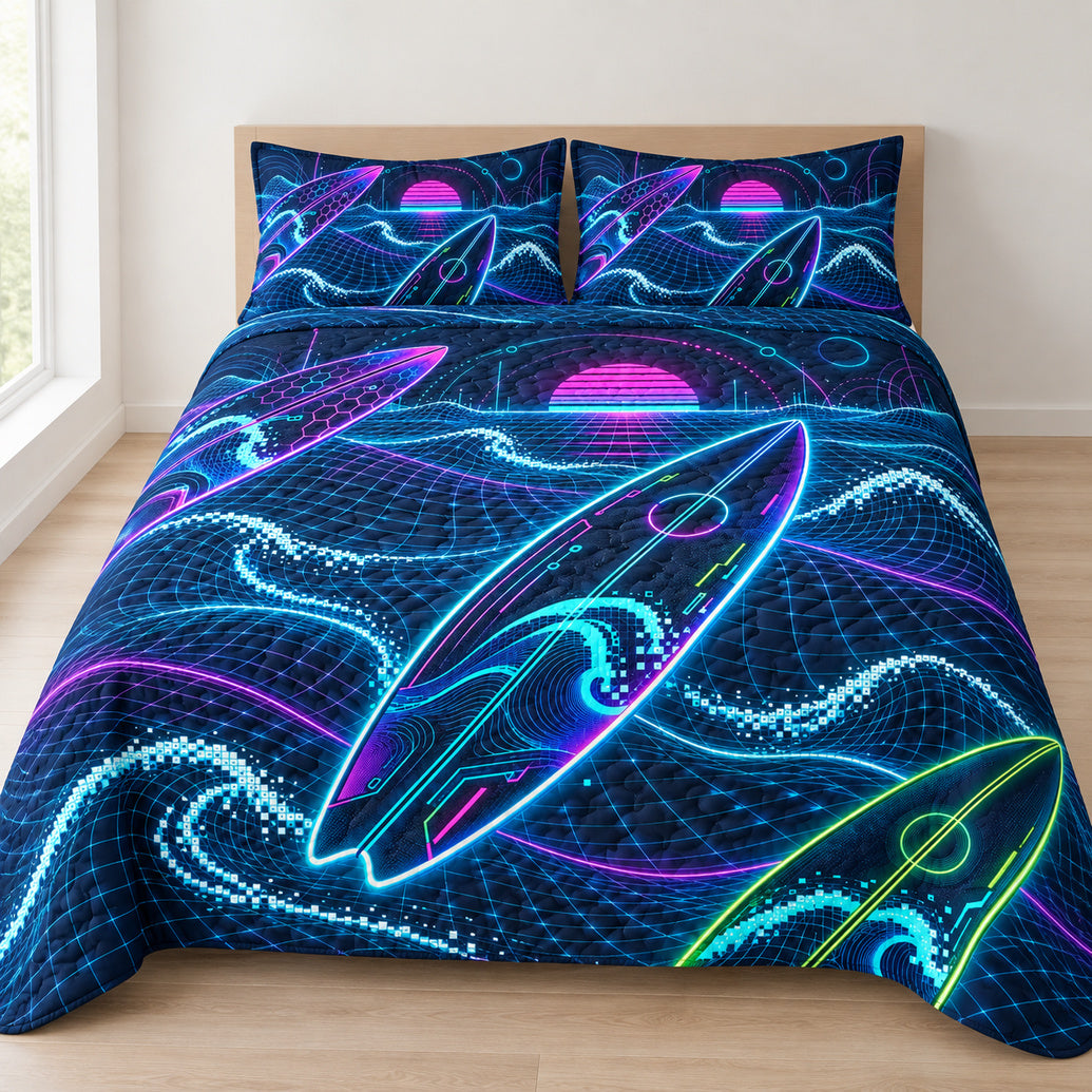 Electric Breakline Grid Bedding Set