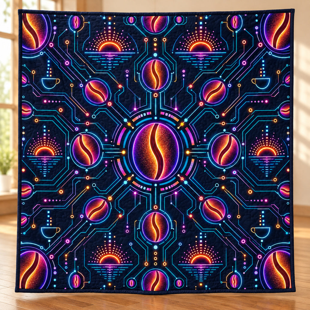 Caffeine Circuit Bloom Quilt Blanket