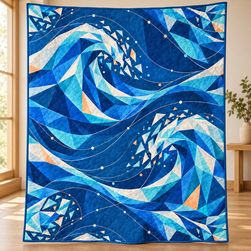 Faceted Wave Atlas Quilt Blanket